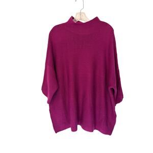 Kerisma Boho‎ Sweater Purple Funnel Neck Knit Side Split Oversized One Size